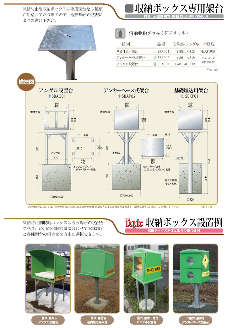 収納ボックス専用架台